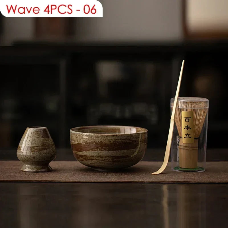 4PCS Japanese Matcha DIY Tea-Making Tools Bamboo Matcha Whisk Scoop Bowl Tea Whisk Brush Suits Ceremony Accessories