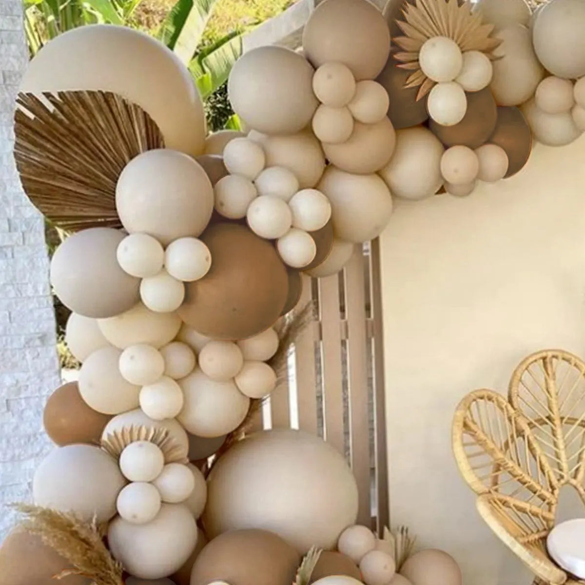 Perfecsy Sand White Balloon Garland Arch Kit Happy Birthday Party Decoration Kids Baby Shower Globos Wedding Birthday Party L