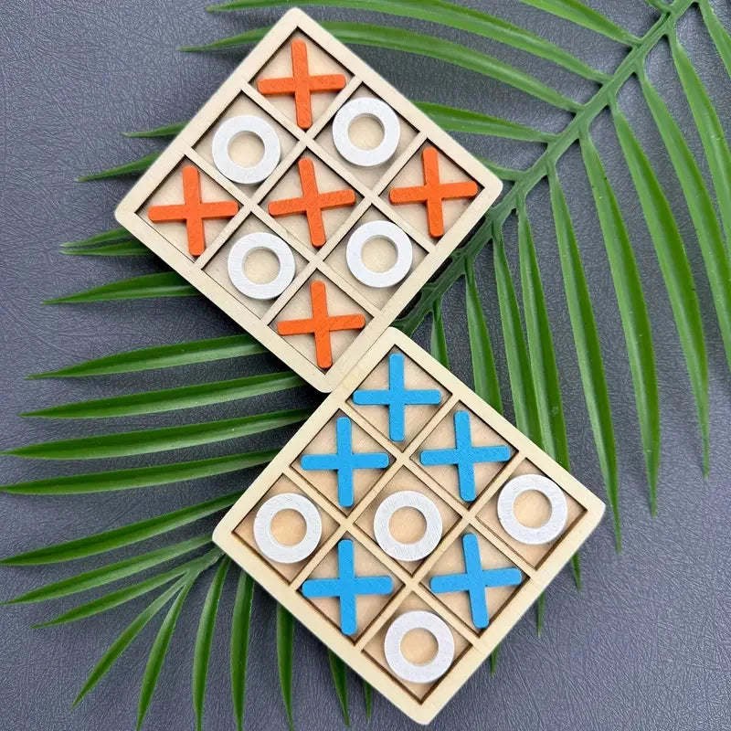 Perfecsy Wooden Tic Tac Toe Puzzle Game for Two Players Interactive Logic & Strategy Board Game Family Party Birthday Boys & 