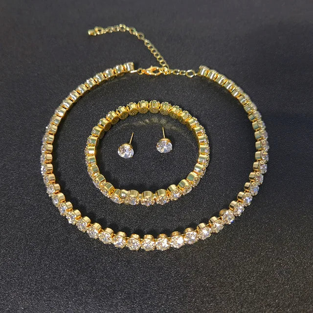 Envy NYC Envy NYC LUX Round Crystal Jewelry Set — lifestyle worn / used context