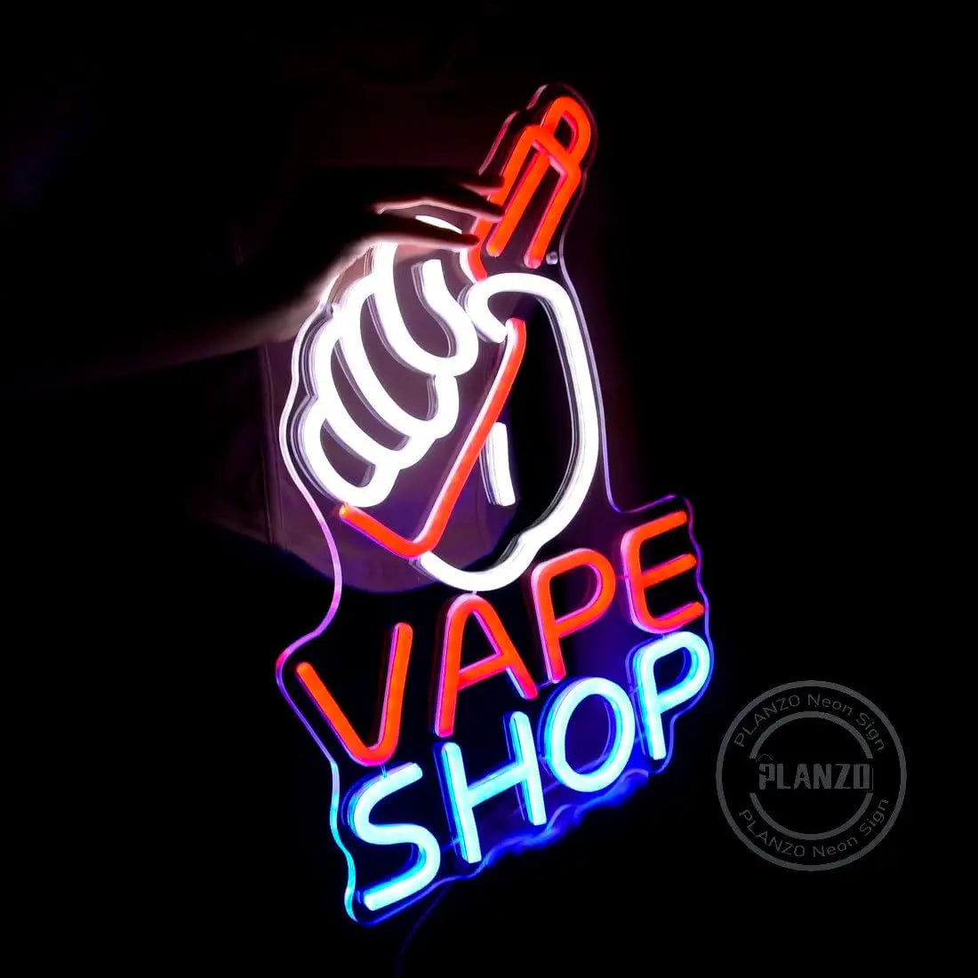 Perfecsy VAPE Shop Neon Sign for Smoke Shop LED Light Up E-cigar Business Store Sign Logo Wall Decor Birthday Christmas Dad H