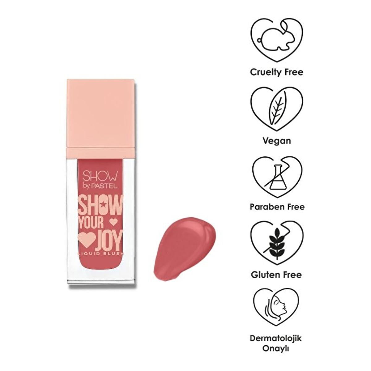 Show By Pastel Show Your Joy Liquid Blush - Natural Dewy Finish, Vegan & Cruelty-Free, Moisturizing, Portable - Gluten & Paraben Free