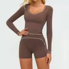 Women's Yoga Set 2 Piece Tracksuit Long Sleeve Sportswear