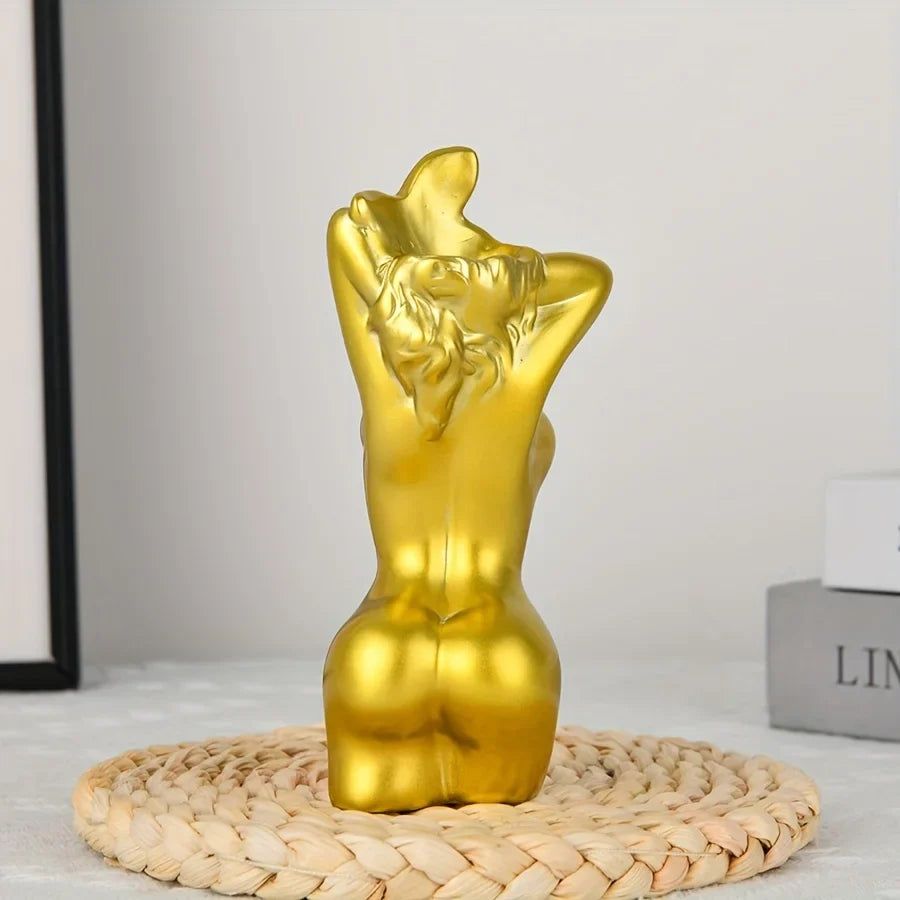 Perfecsy Women's Body Vase, Women's Curvy Vase, Unique Strip Look, Decorative Vase, Creative Flower Vase, Modern Bohemian Hom