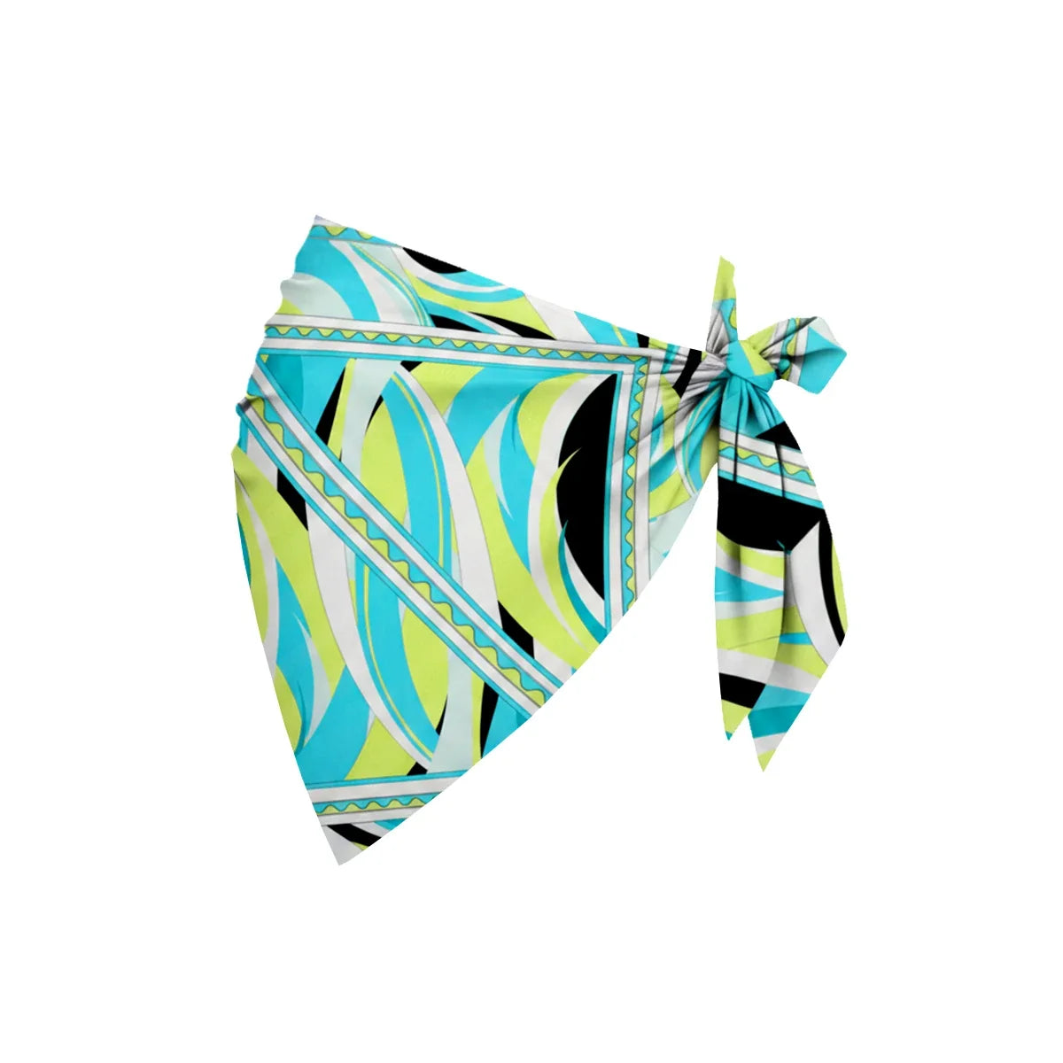 Women's Sexy Shell Belt One Piece Swimsuit With Skirt Two-Piece Set