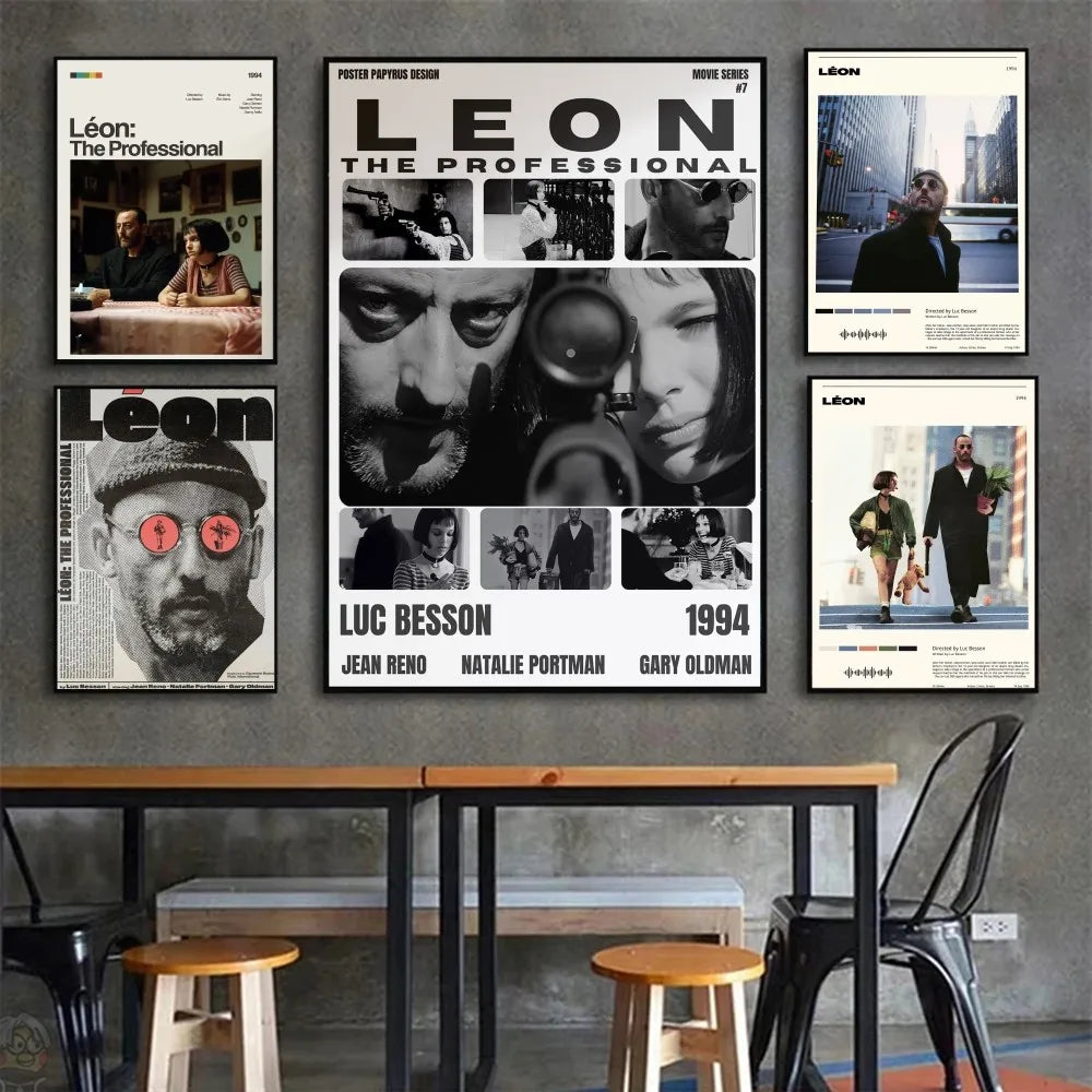Perfecsy Vintage Retro Minimalist Movie Leon Leon_ The Profession Poster HD Posters Home Room Bar Cafe Decor Art Wall Paintin