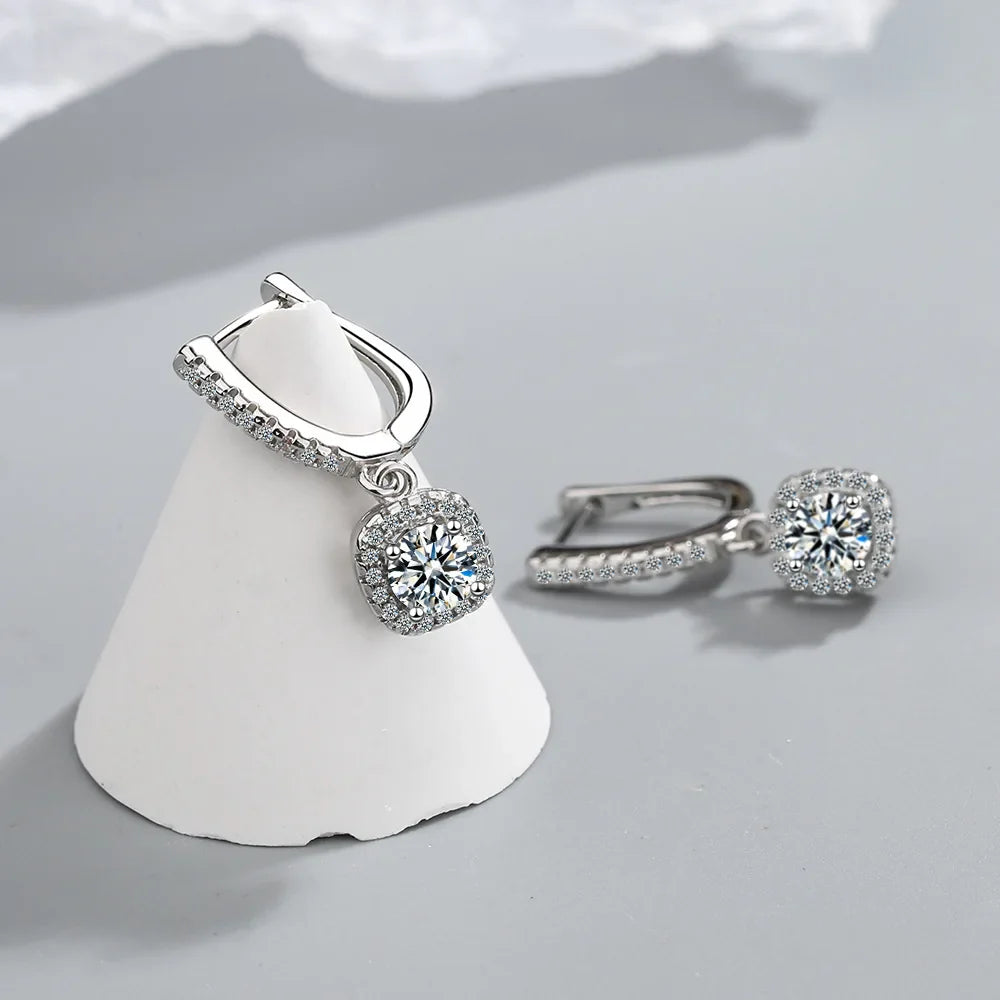 SORI STYLE 2CT Moissanite Huggie Hoop Earring — side view