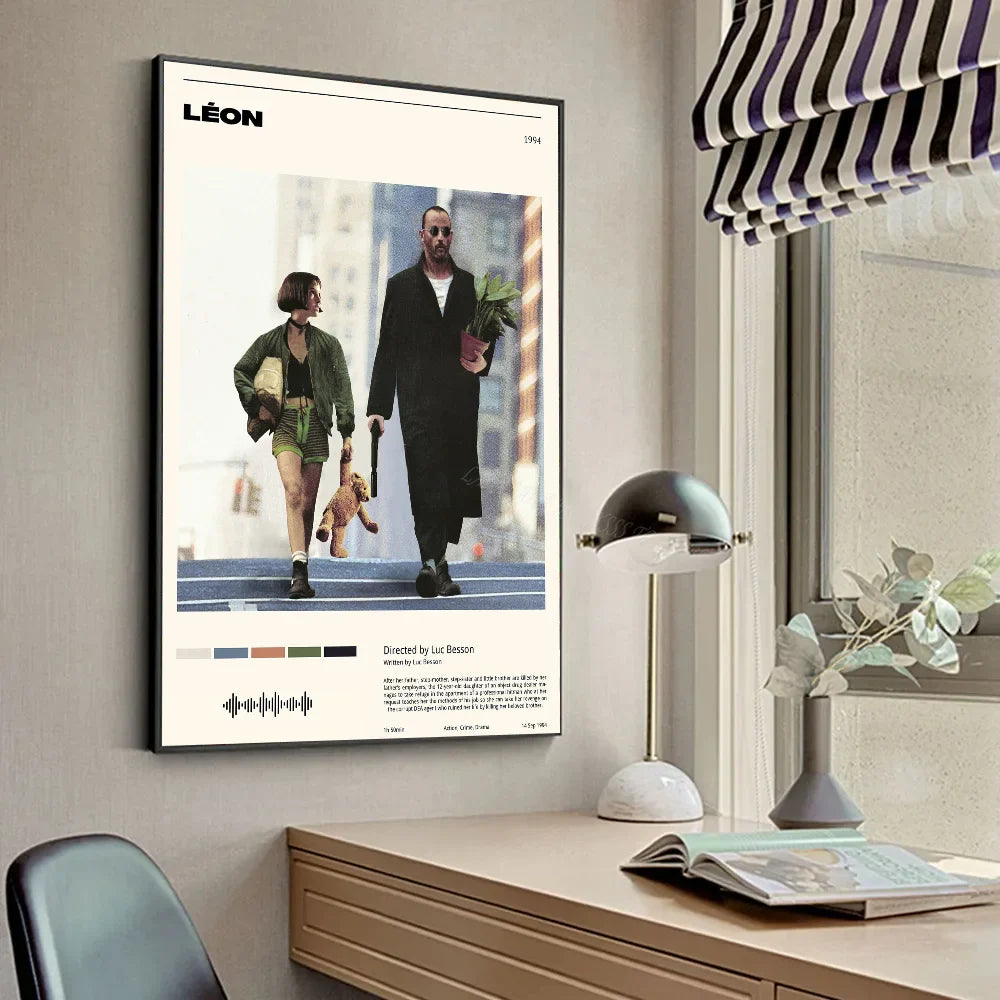 Perfecsy Vintage Retro Minimalist Movie Leon Leon_ The Profession Poster HD Posters Home Room Bar Cafe Decor Art Wall Paintin