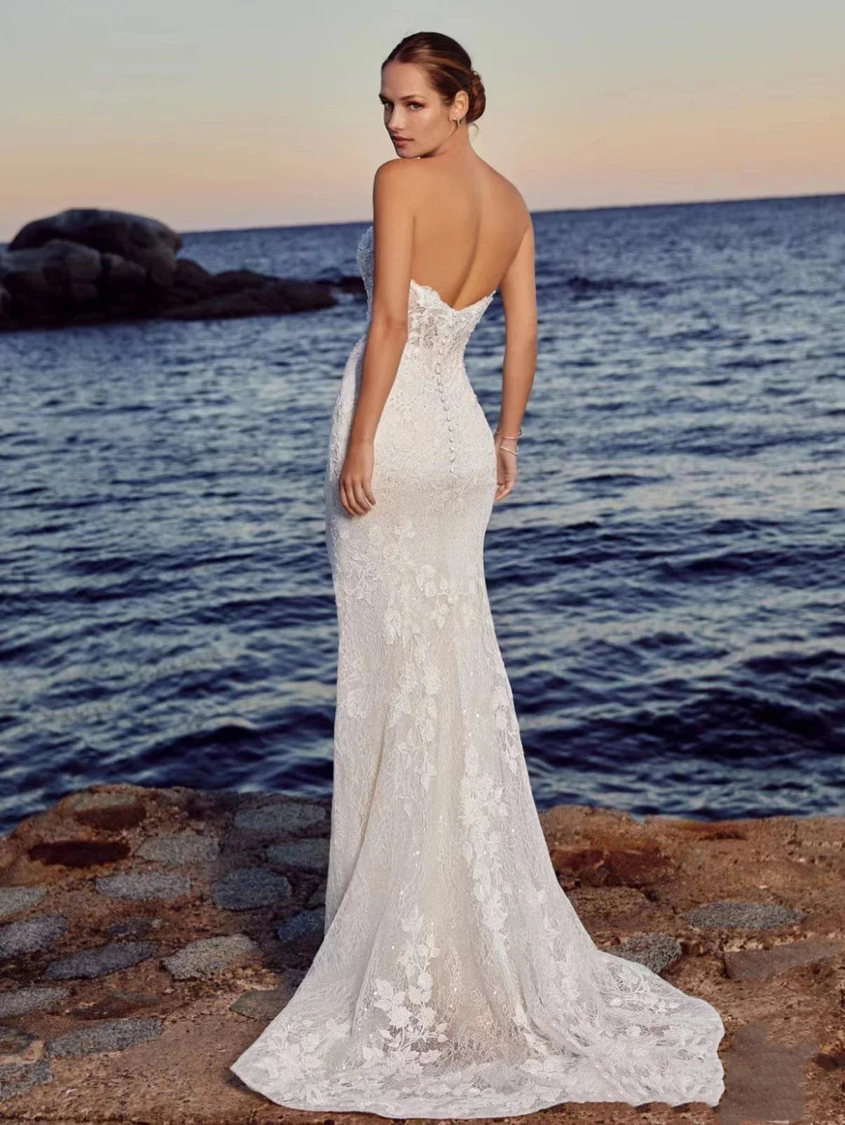 Envy NYC Envy NYC Beach Wedding Dresses With Detachable Train — main product shot