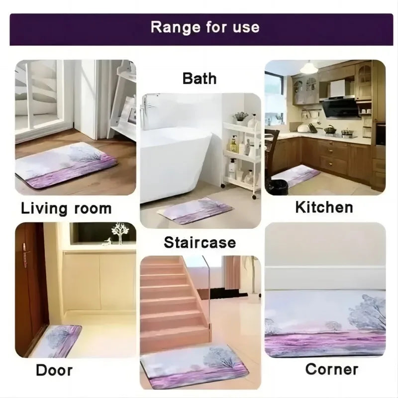 Perfecsy VIKAMA Crystal Velvet Floor Mat Stone Wood Grain Entryway Door Mat Entry Non-Slip Foot Mat Home Decoration Small Car