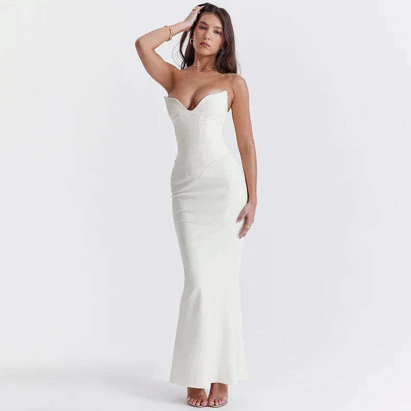 Envy NYC Envy NYC Pristine Corset Maxi Dress — detail shot 9