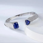 Envy NYC Envy NYC 925 Sterling Silver Cuff Bangle Double Sapphire — product category context