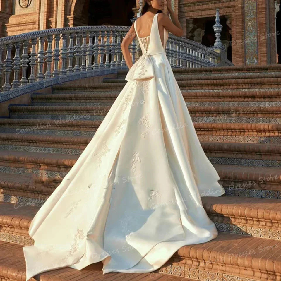 Envy NYC Envy NYC Bridal Satin Wedding Dress — main product shot