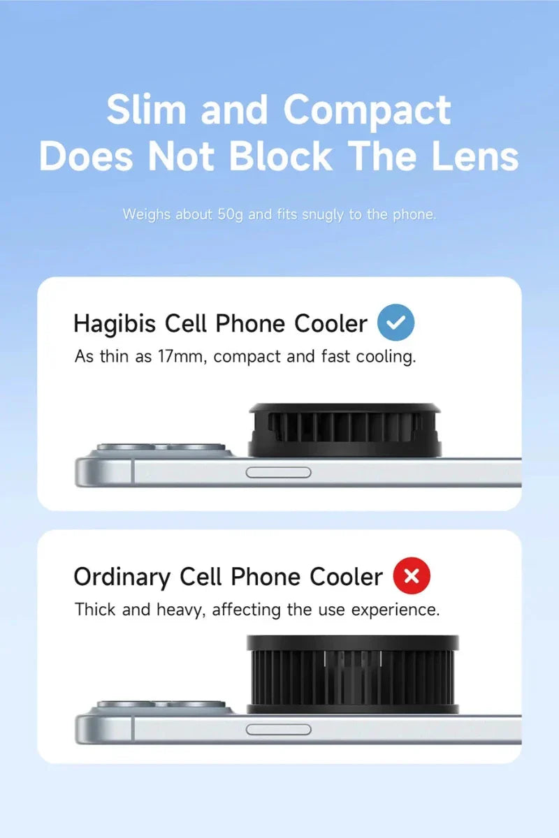 Hagibis Magnetic Cell Phone Cooler Universal Cooling Fan Mobile Phone Radiator for iPhone 16 Pro Black Shark Gaming Live Stream