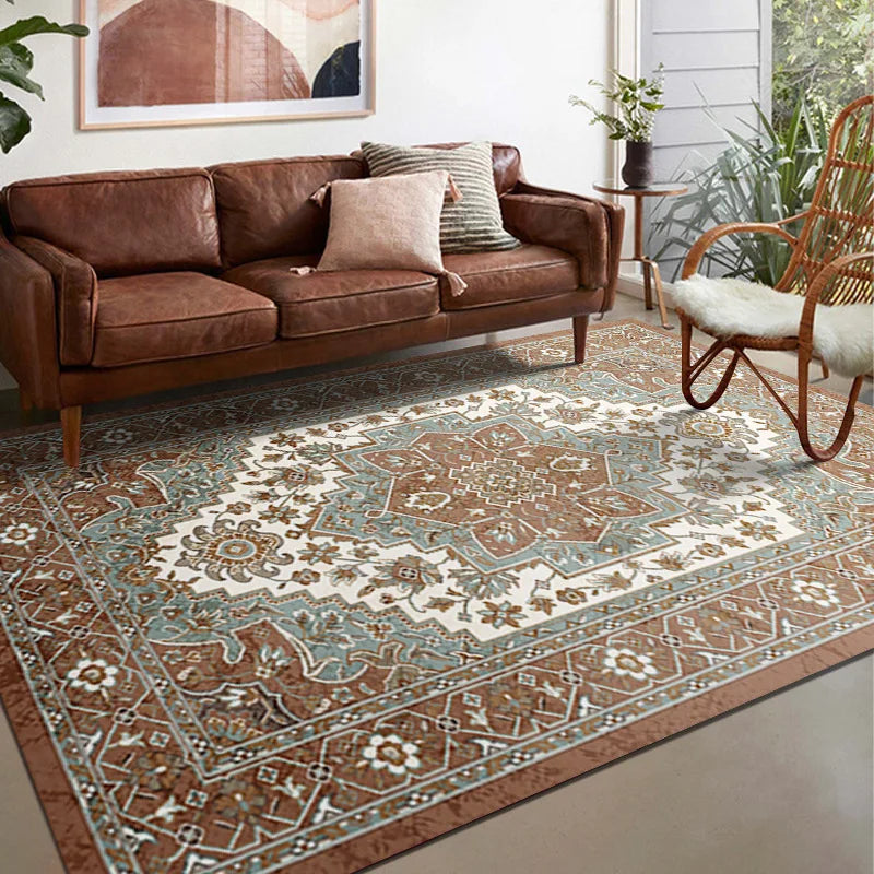 Perfecsy VIKAMA Boho Luxury Carpet Crystal Velvet Bedroom Living Room Mat Home Decor Vintage Exotic Modern Minimalist Large A