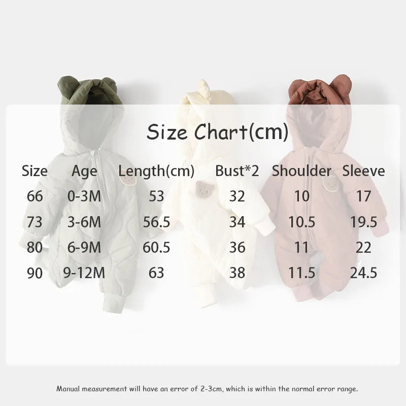 SORI STYLE Warm Winter Baby Romper Bear Jumpsuit — alternative angle