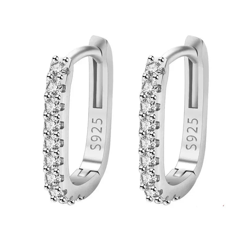 SORI STYLE 925 Sterling Silver Crystal Fashion Hoop Earrings — main product shot