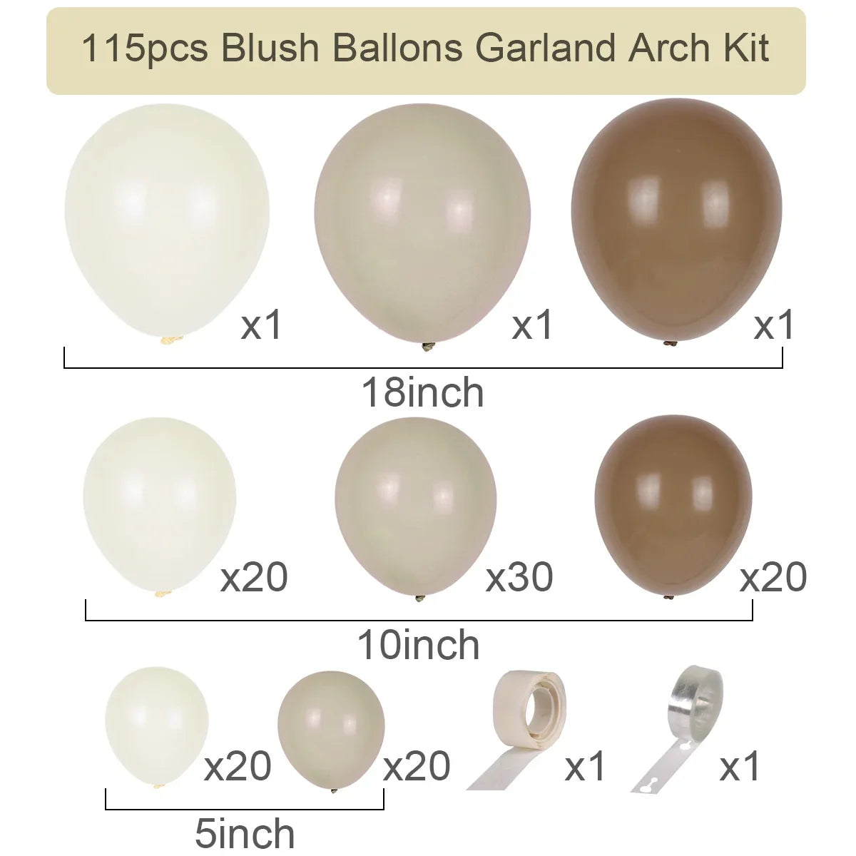 Perfecsy Sand White Balloon Garland Arch Kit Happy Birthday Party Decoration Kids Baby Shower Globos Wedding Birthday Party L