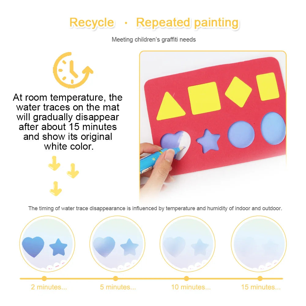Magic Water Drawing Mat Coloring Doodle Mat with Magic Pens Educational Toys  Painting Board Montessori Toys for Kids Gifts