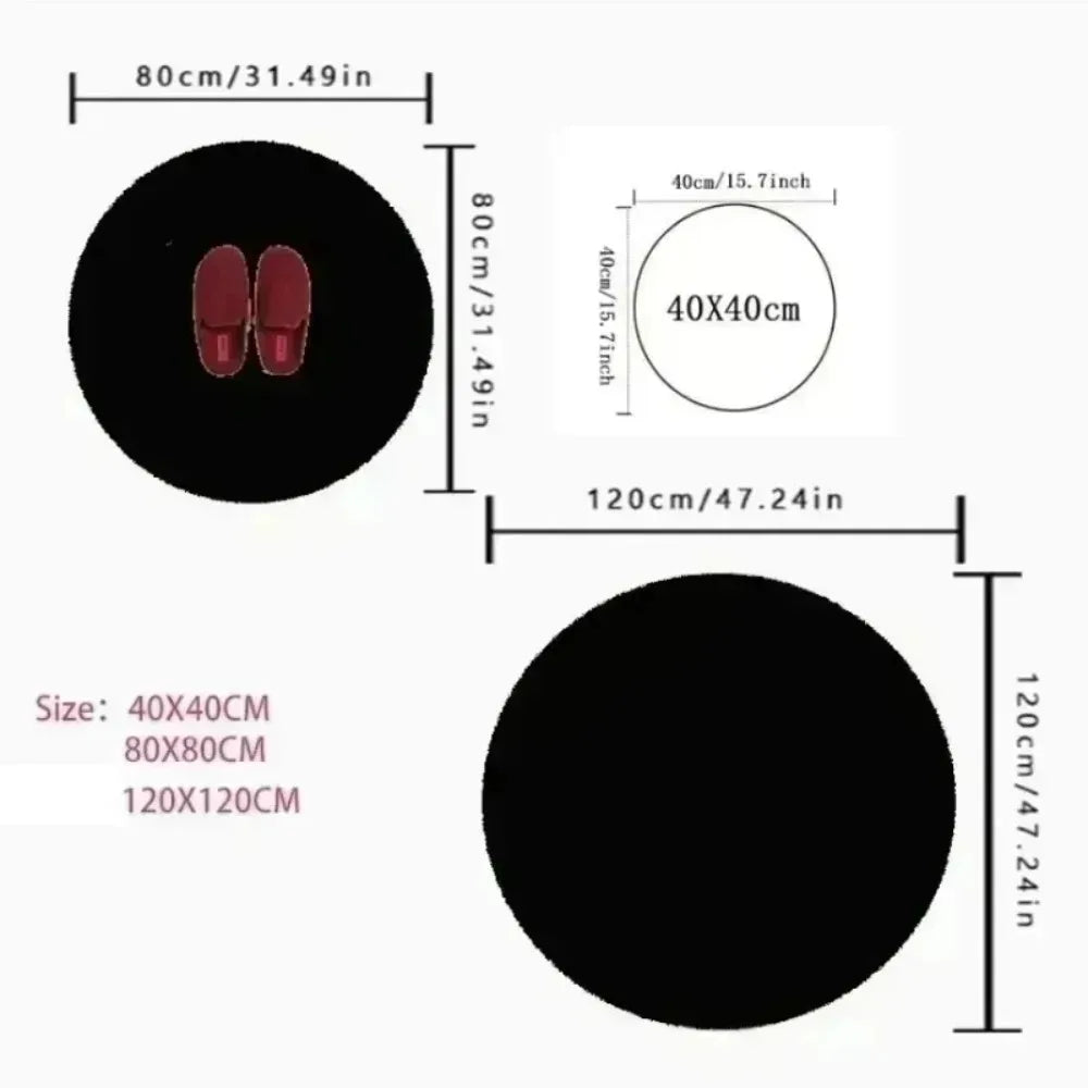 Fantasy Dragon 3D Printed Round Rug Library Dragon Hole Illusion Floor Mat Mystic Gothic Home Decor Round Carpet