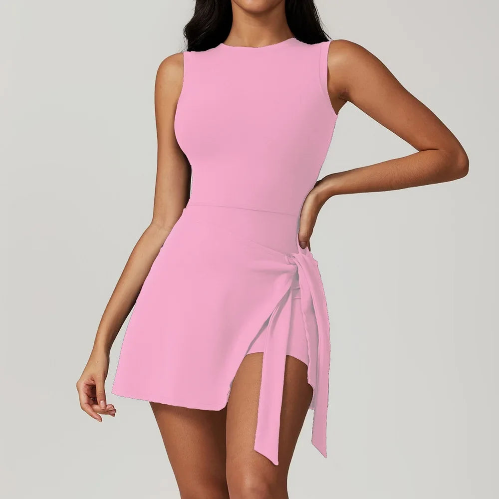 Cloud Hide Women's Tennis Skort Dress with Built-In Shorts
