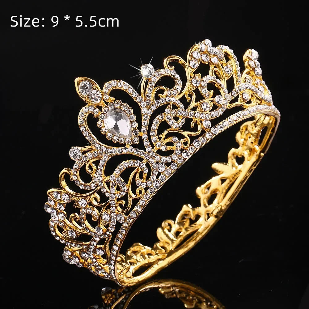 Perfecsy Rhinestone Crown Baking Cake Topper Headwear Decoration Children's Hair Accessories Princess Wedding Birthday Party 