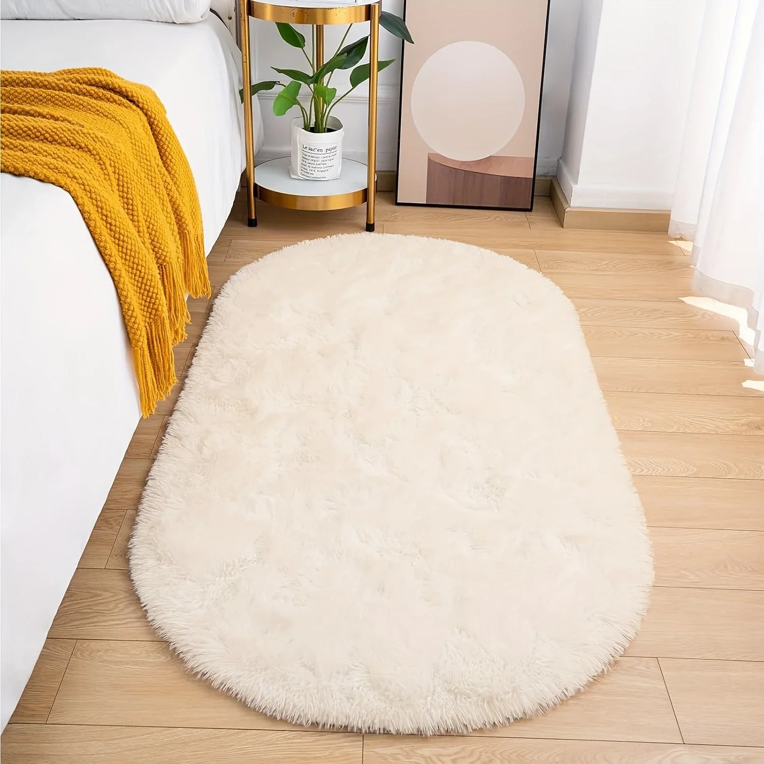 Perfecsy VIKAMA Grey Dense Silk Carpet Winter Warm Carpet Bedroom Bedside Rugs Living Room Sofa Carpet  Long Hair Soft Floor 