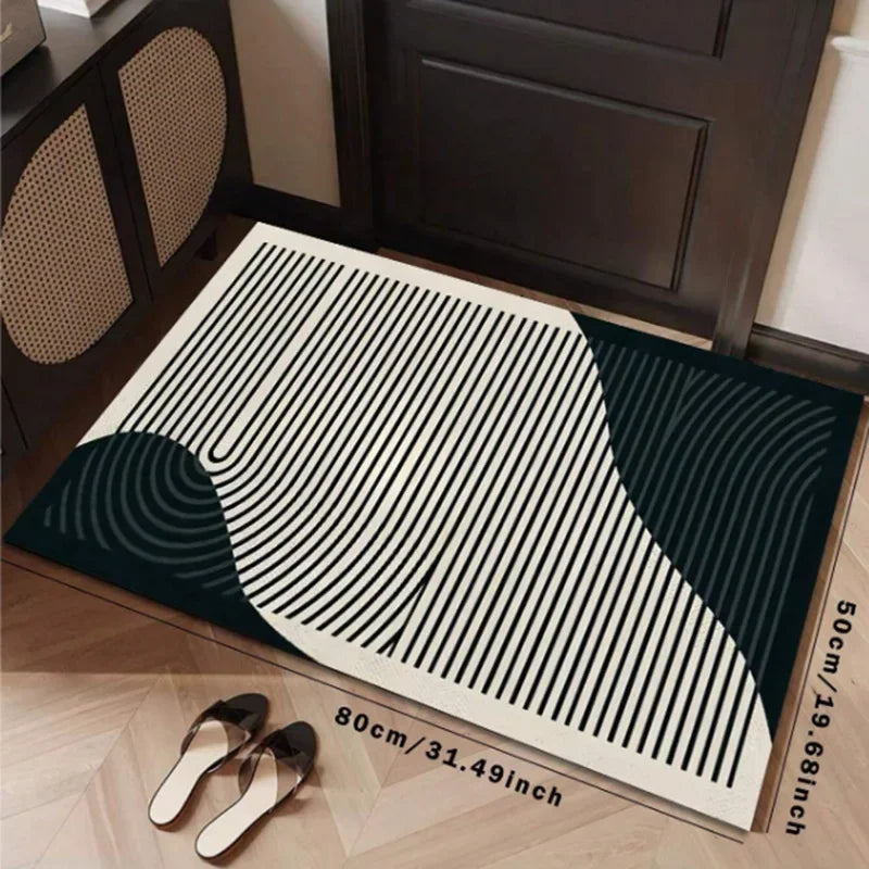 Perfecsy VIKAMA Minimalist Line Rug, Entrance Hallway Doormat, Kitchen And Bathroom Door Mat Stain-Resistant And Easy-Clean H