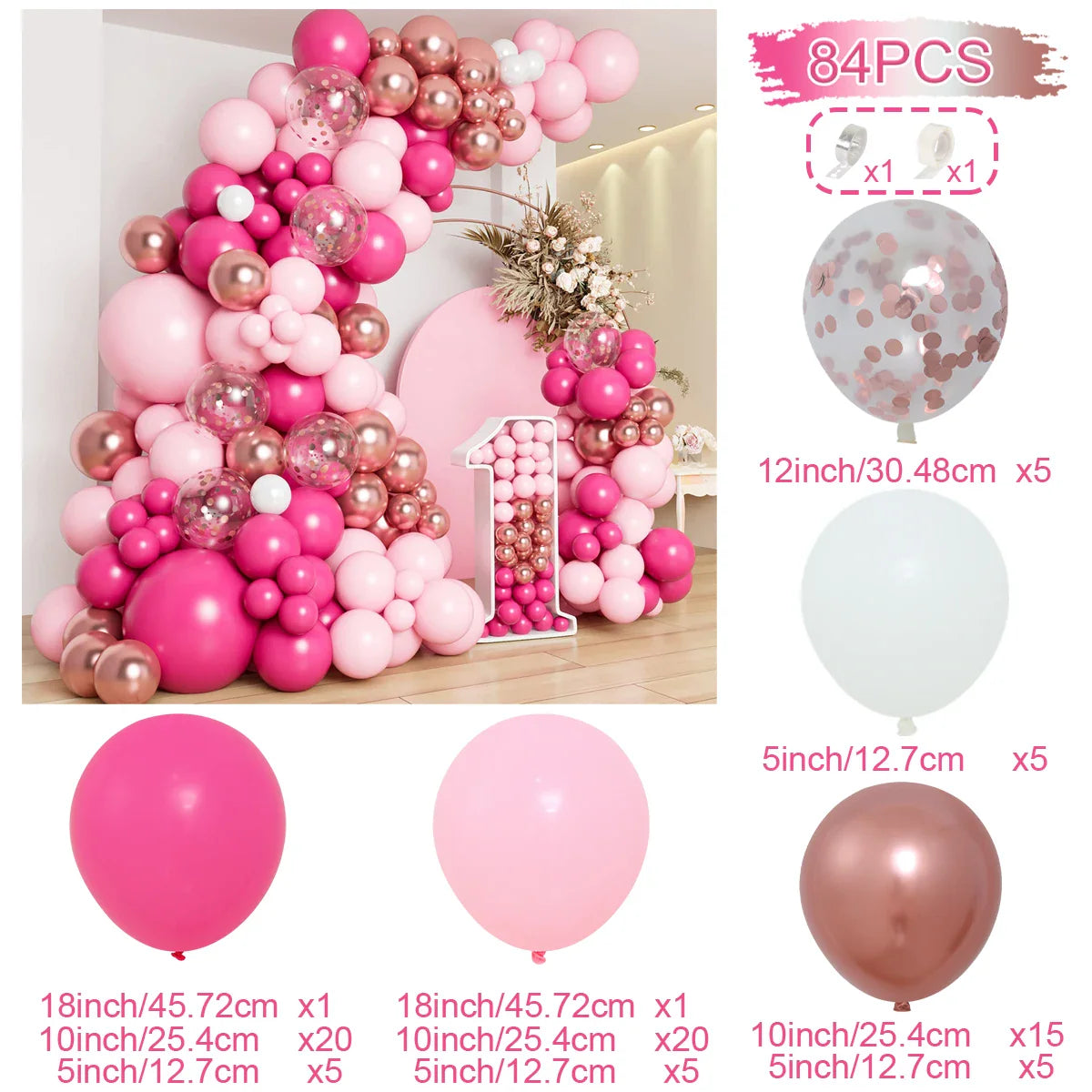 Perfecsy Retro Pink Pastel Macaron Balloons Garland Arch Kit Wedding Birthday Party Decoration Girls Baby Shower Rose Gold Ba