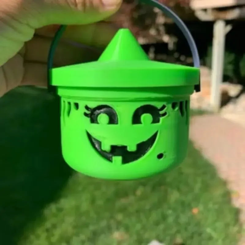 Pumpkin Lantern Bucket Mini Halloween Nostalgia Bucket Candy Jar Trick or Treat Basket Halloween Small Candy Bucket orang
