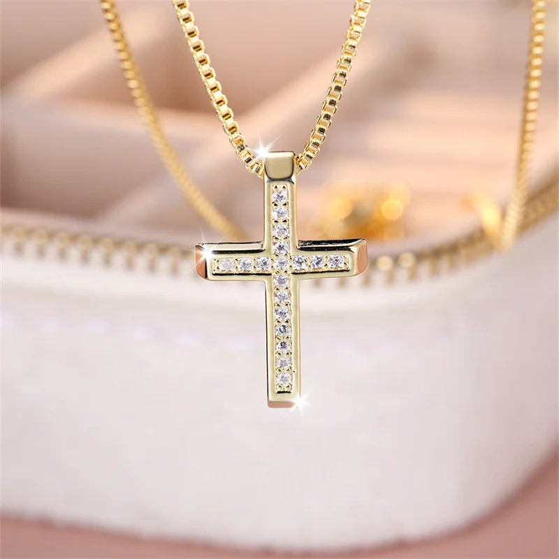 MyClosetAid Cross Pendant Clavicle Necklaces — lifestyle context