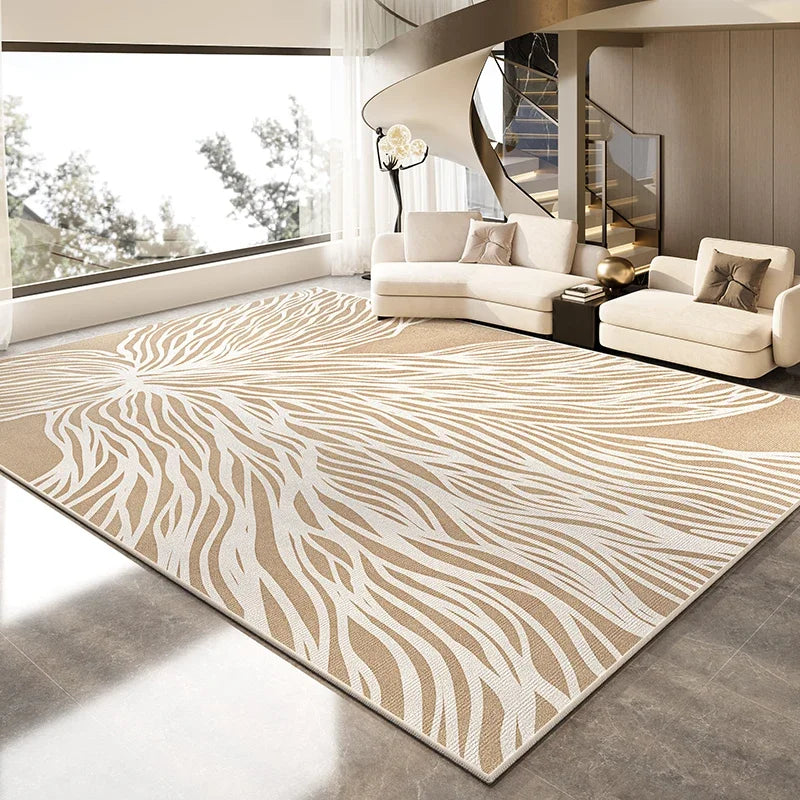Perfecsy VIKAMA Minimalist Cream-Style Carpet For Large-Scale Living Room Floor Mat, Sofa, Coffee Table And Blanket For Home 
