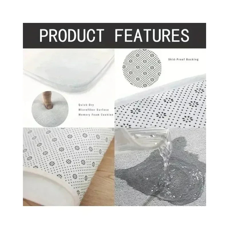 Solid Color Coral Velvet Floor Mat Bathroom Bathroom Doorway Absorbent Non-slip Thickened Cozy Carpet