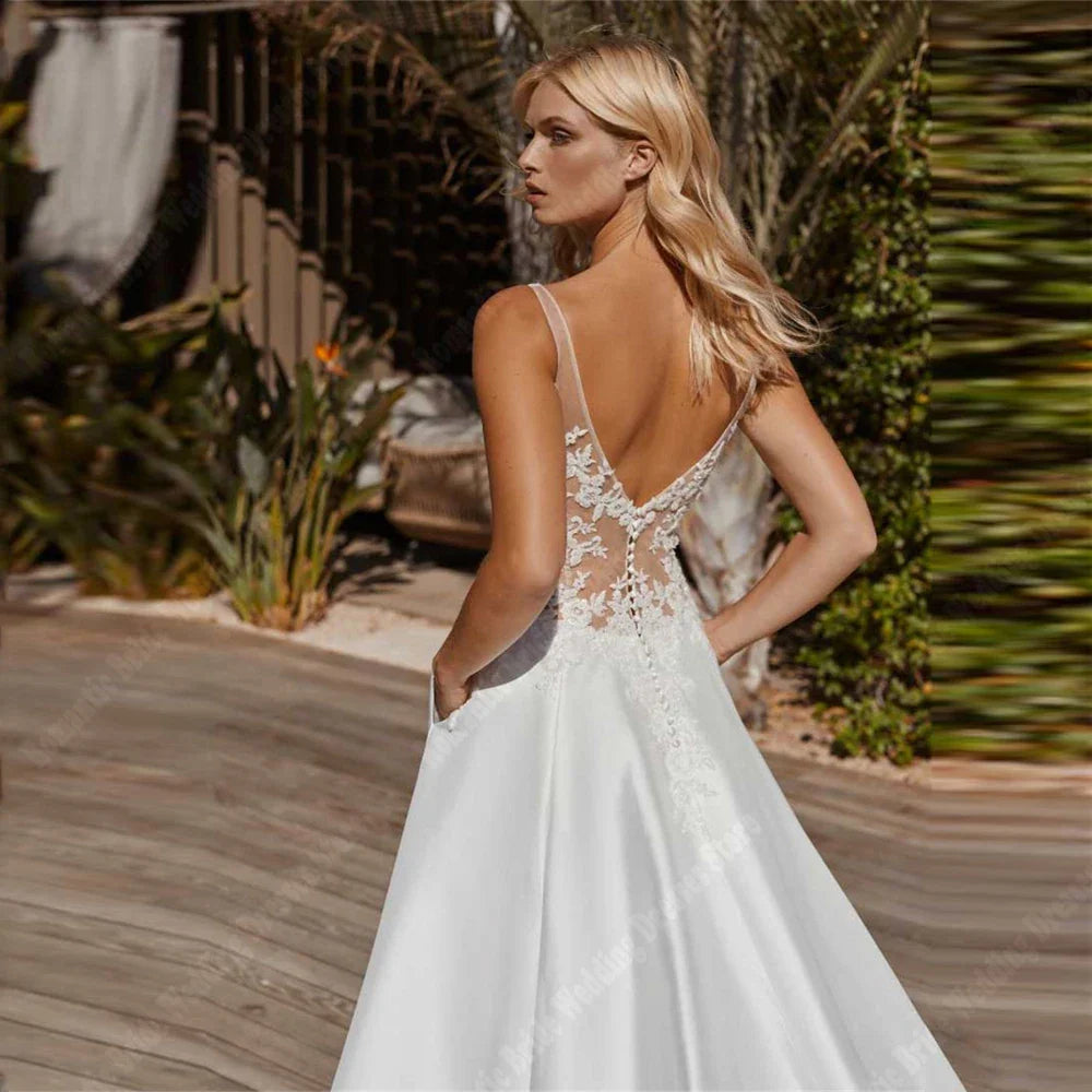 Envy NYC Envy NYC Elegant Women's Satin Wedding Dress — product category context