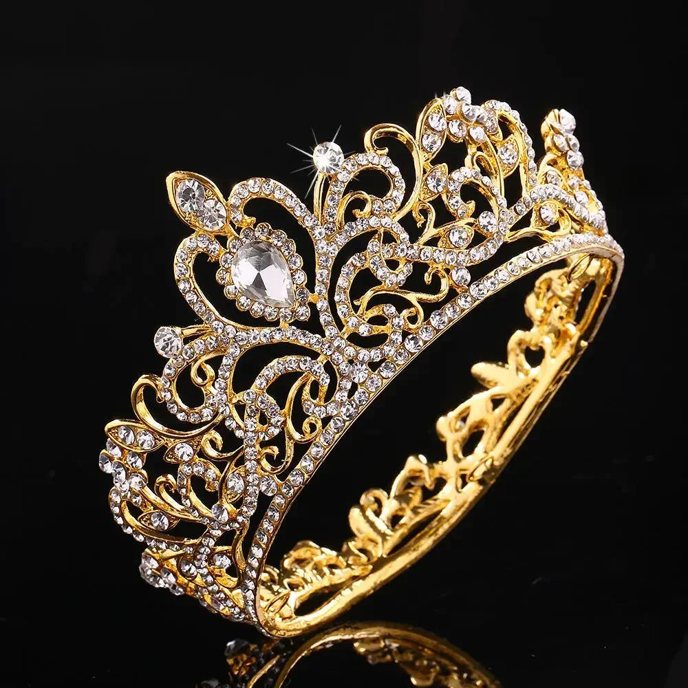 Perfecsy Rhinestone Crown Baking Cake Topper Headwear Decoration Children's Hair Accessories Princess Wedding Birthday Party 
