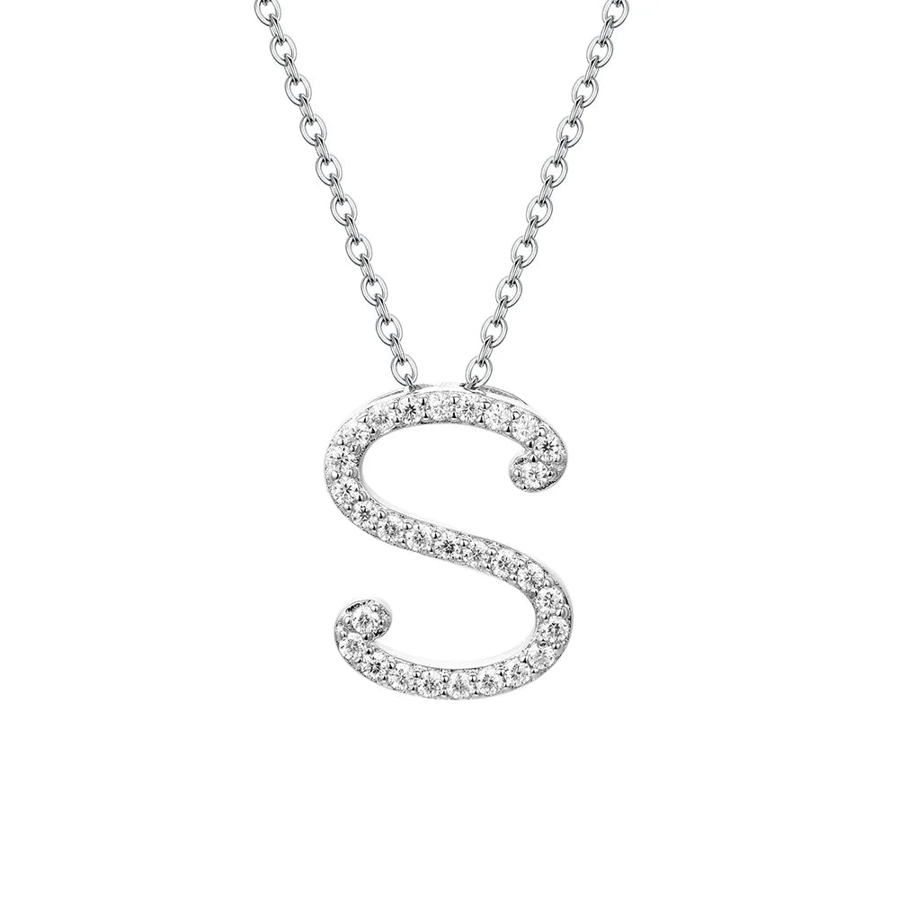 VVS1 D Moissanite Letters Pendant Necklace