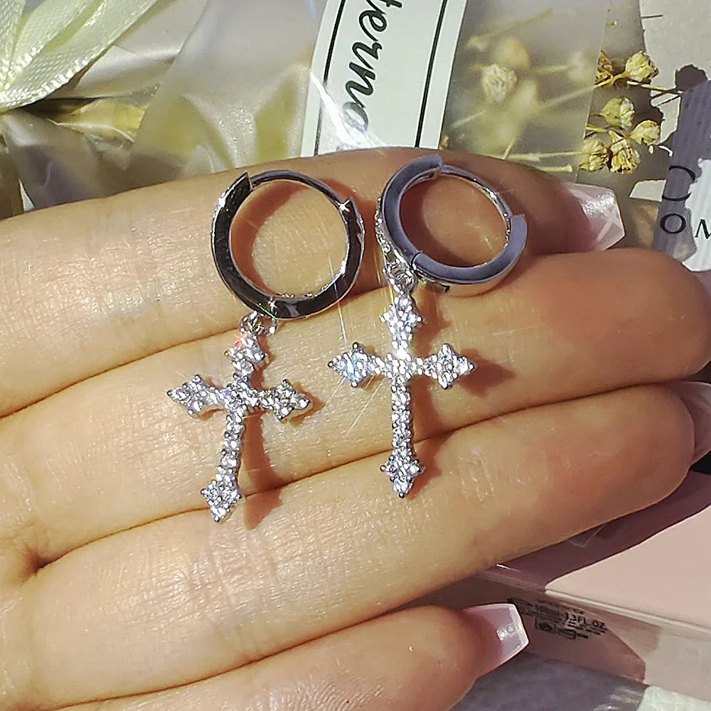 MyClosetAid Gold Silver Cross Earrings — lifestyle context