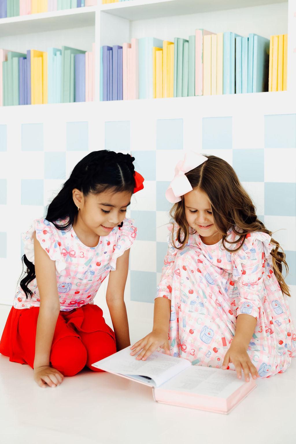 Mila & Rose ® School Days 3/4 Ruffle Twirl Dress — detail close-up