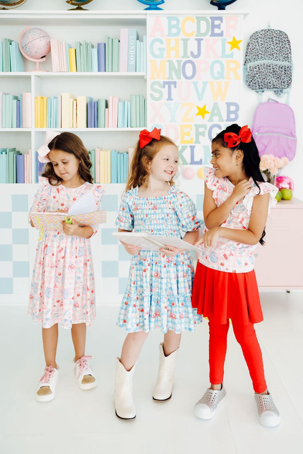 Mila & Rose ® School Days 3/4 Ruffle Twirl Dress — lifestyle context