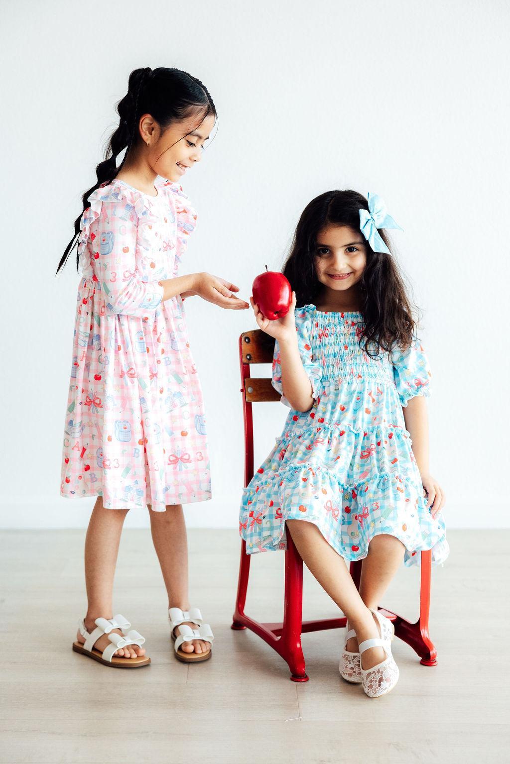 Mila & Rose ® School Days 3/4 Ruffle Twirl Dress — back view