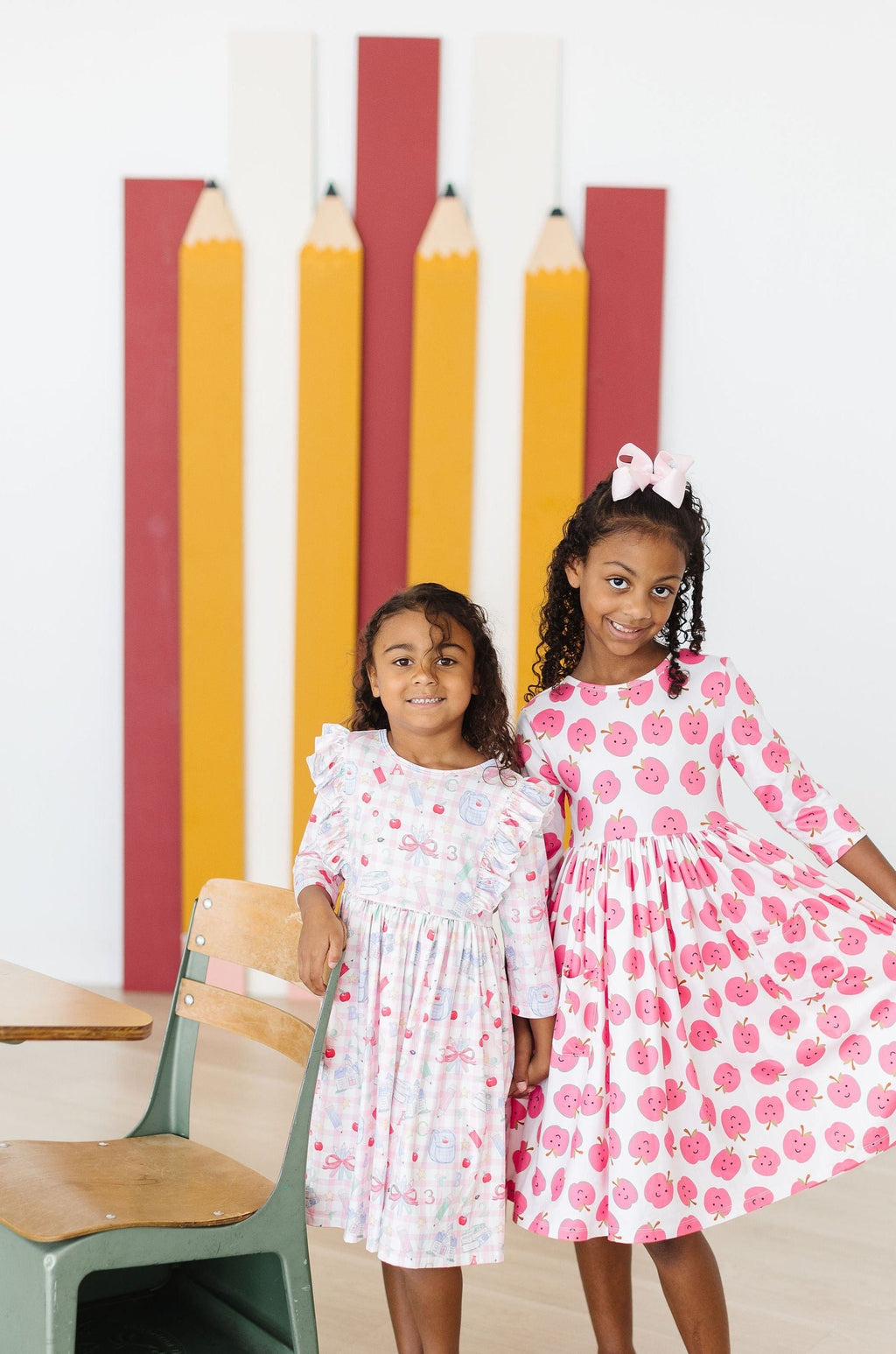 Mila & Rose ® School Days 3/4 Ruffle Twirl Dress — size reference