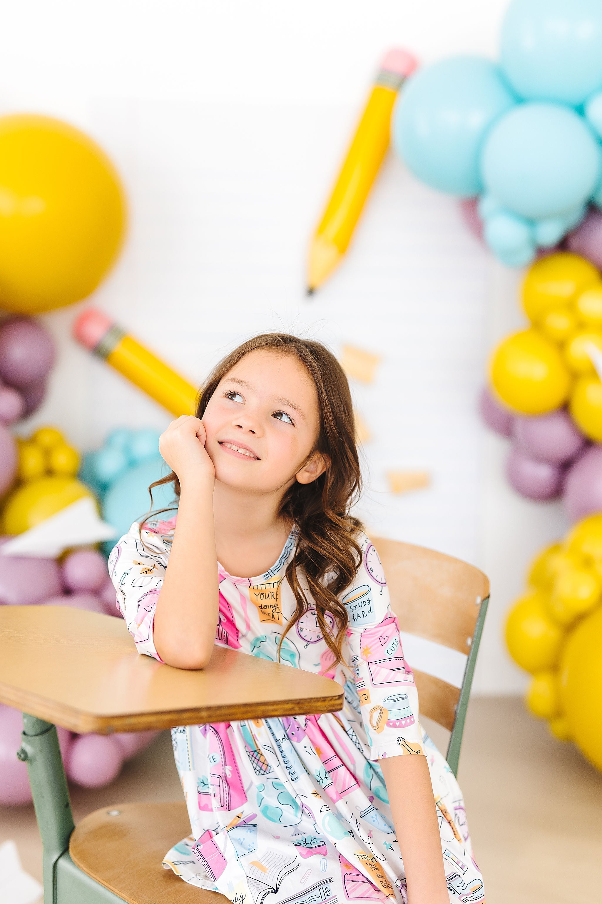 Mila & Rose ® School is Cool 3/4 Sleeve Pocket Twirl Dress — lifestyle context