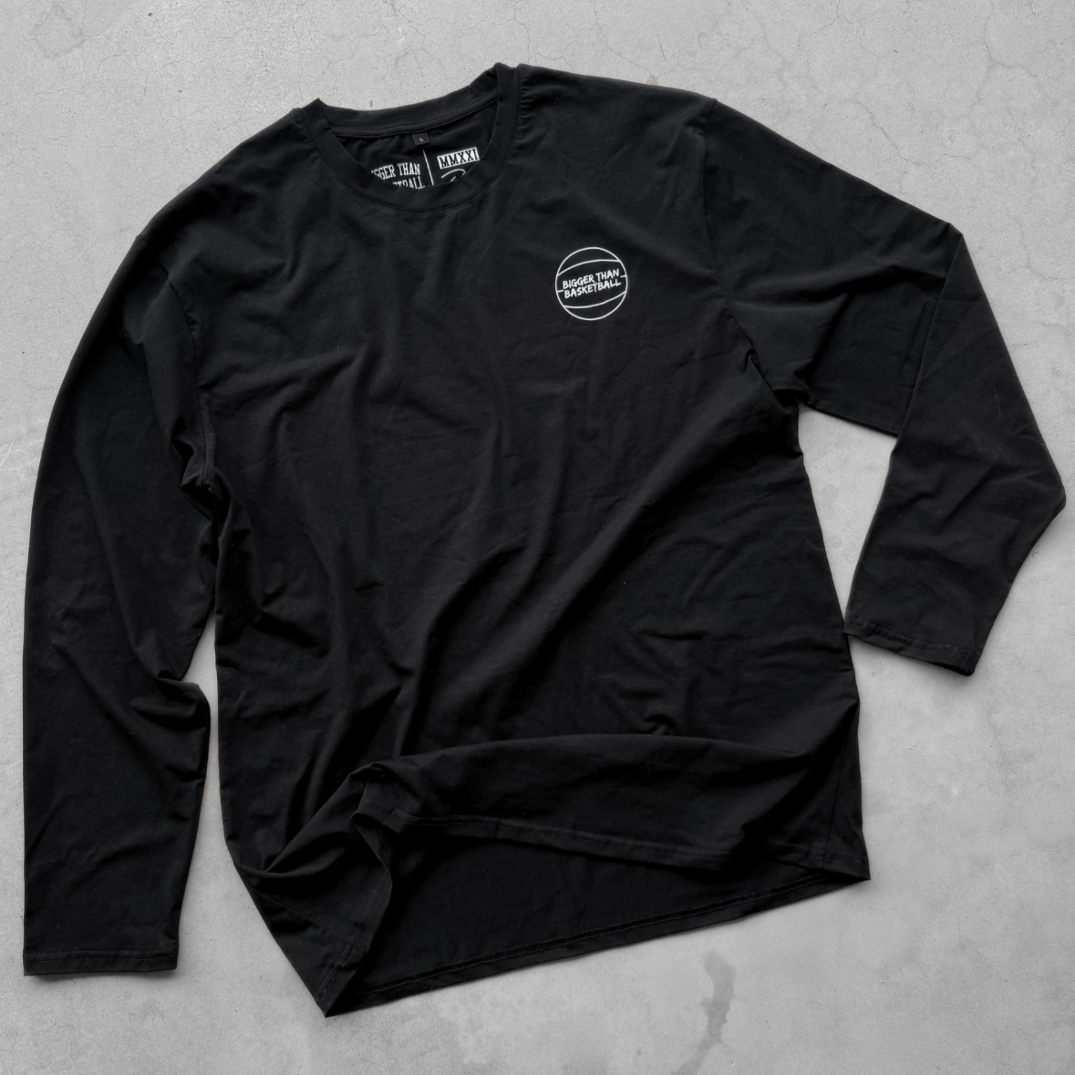 Bigger Than Basketball Everyday - Long Sleeve - Black — Black detail