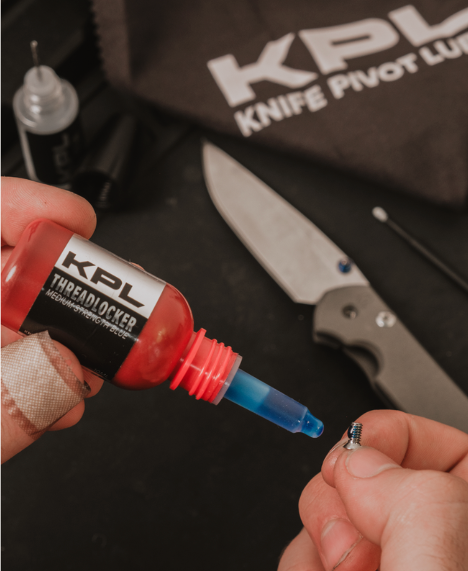 KPL *OIL TOLERANT* - Blue Medium Strength Pocketknife Threadlocker - Large Blue 10ml – Knife Pivot Lube, view 2