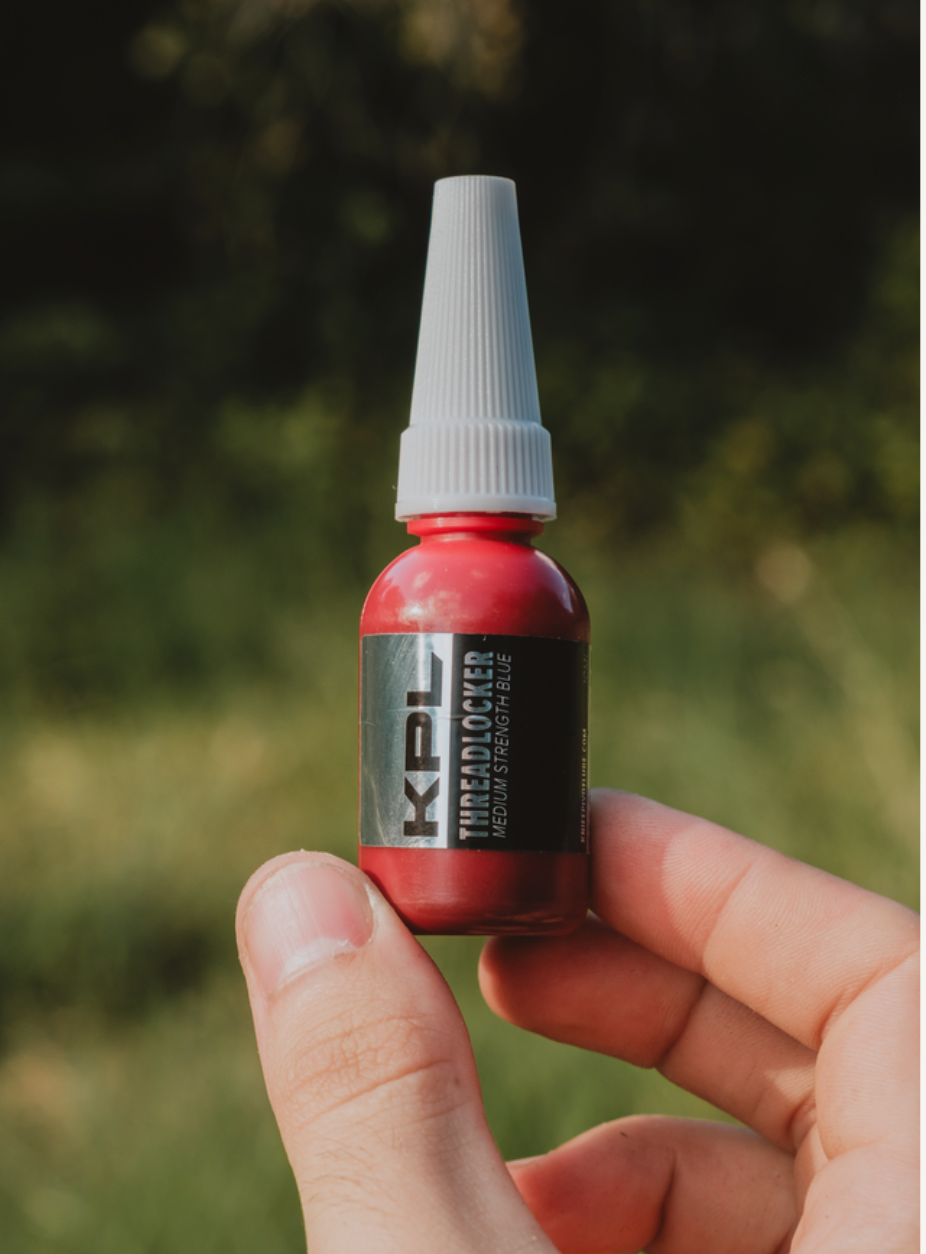 KPL *OIL TOLERANT* - Blue Medium Strength Pocketknife Threadlocker - Large Blue 10ml – Knife Pivot Lube, view 4