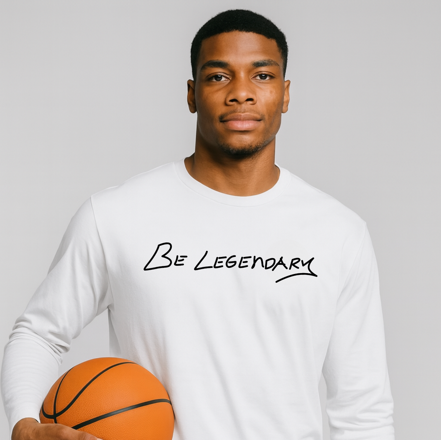 Bigger Than Basketball Be Legendary - Long Sleeve - White — lifestyle context
