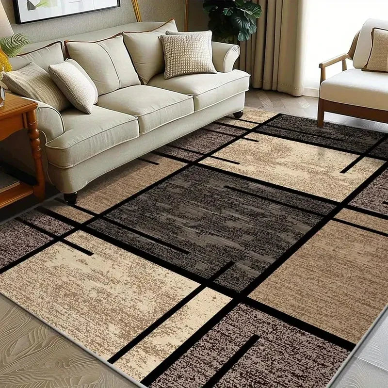 Perfecsy VIKAMA Geometric Rug Lightweight And Easy To Clean Home Area Rug, Suitable For Living Room, Bedroom, Office Home Dec