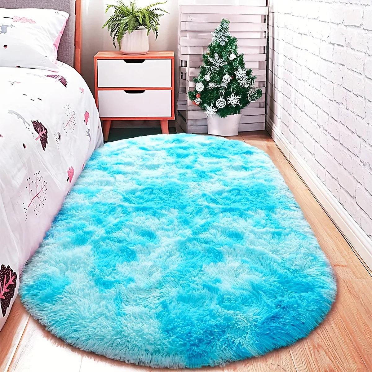 Perfecsy VIKAMA Grey Dense Silk Carpet Winter Warm Carpet Bedroom Bedside Rugs Living Room Sofa Carpet  Long Hair Soft Floor 