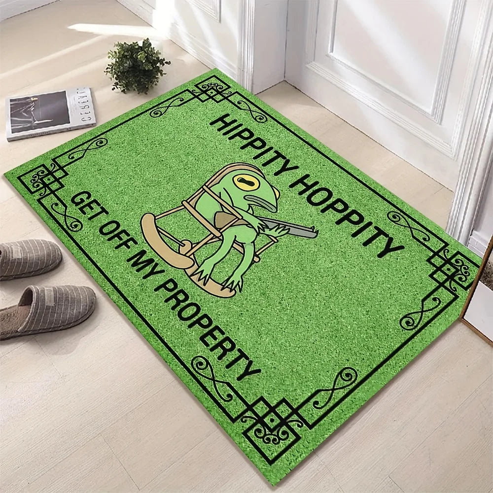 Perfecsy VIKAMA Leisure Frog Carpet Green Doormat Welcome Mat Outdoor Carpet Lightweight Living Room Carpet Rug For Bedroom  