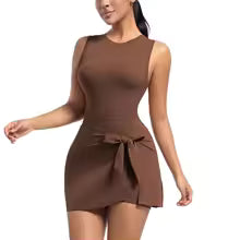 Cloud Hide Women's Tennis Skort Dress with Built-In Shorts